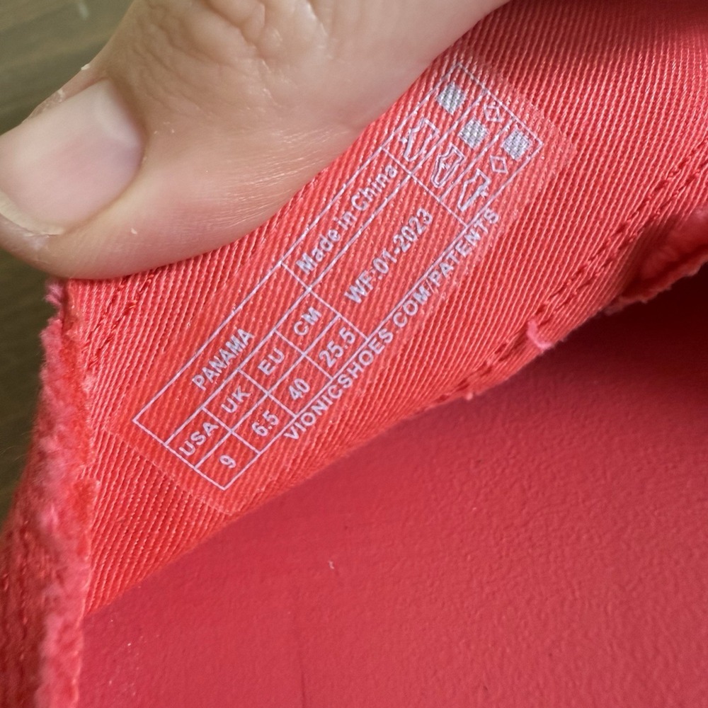 Vionic Red Cross-Strap Slide Sandals - Picture 6 of 7